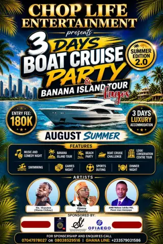 Boat cruise party and banana island Tour
