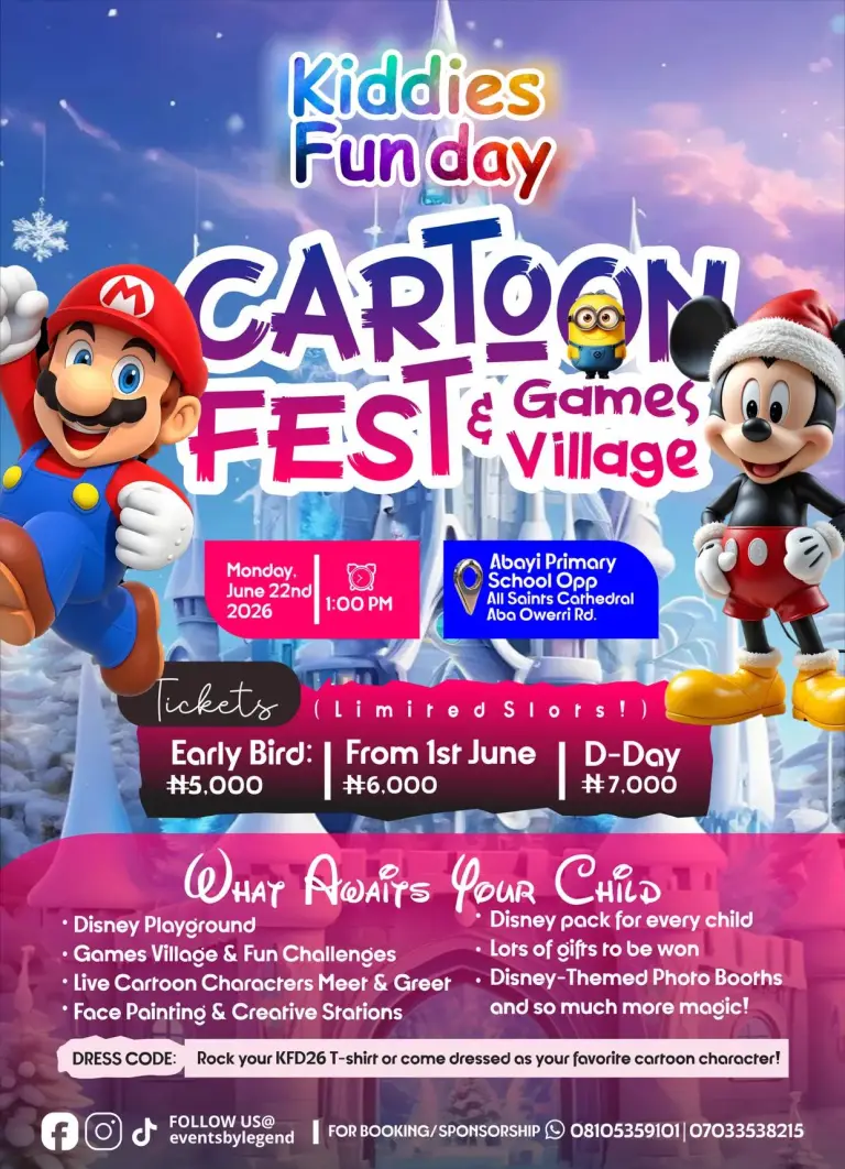 Kiddies Fun Day: Cartoon Fest & Games Village Aba Edition